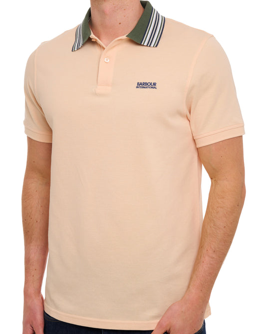 Barbour International Barbour International Neville Tipped Polo Shirt Bleached Apricot
