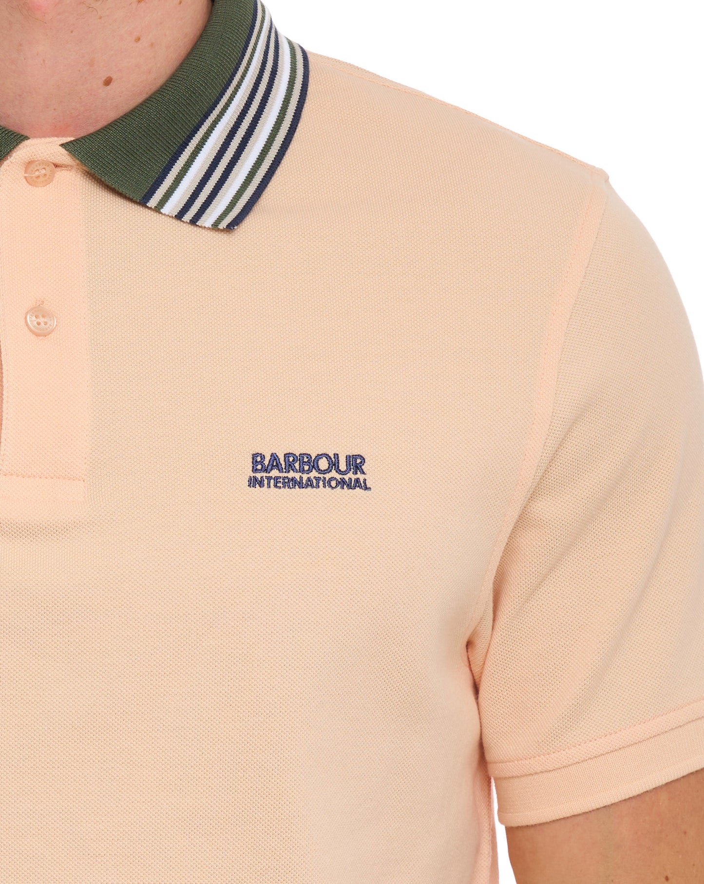 Barbour International Neville Tipped Polo Shirt Bleached Apricot