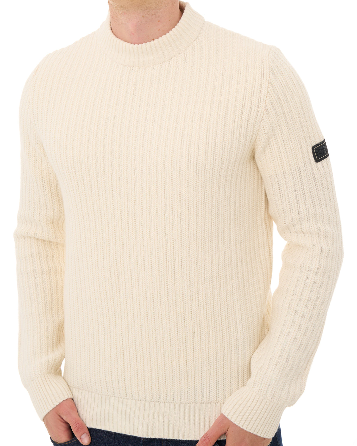 Barbour International Oxham Crew Jumper Whisper White