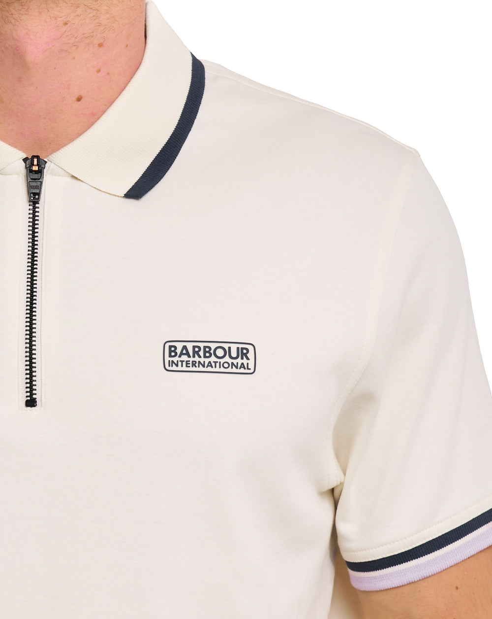 Barbour International Panter Interlock Polo Whisper White
