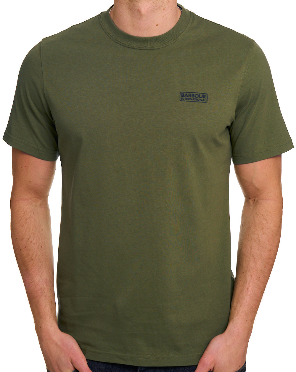 Barbour International Small Logo T Shirt Cable Olive