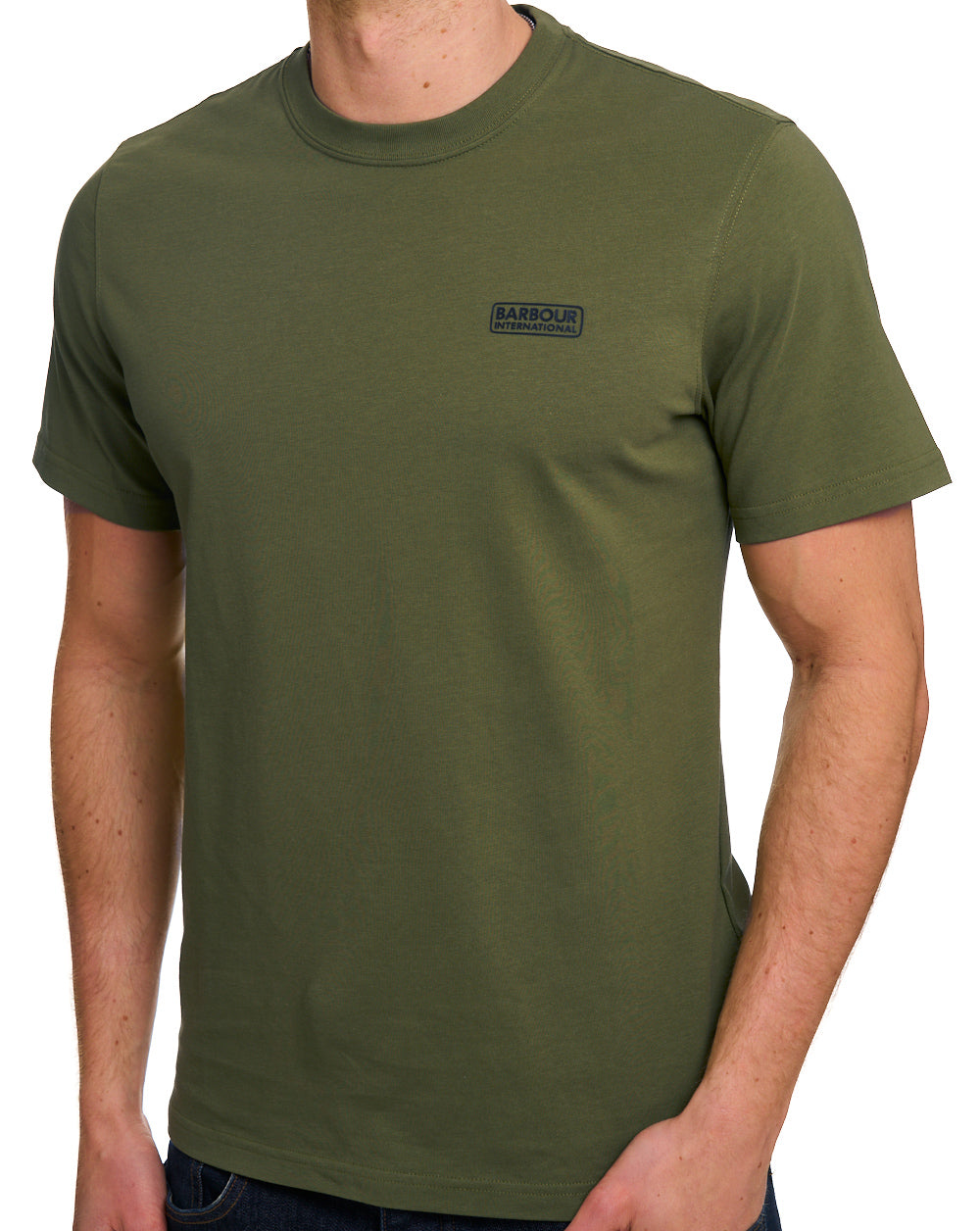 Barbour International Small Logo T Shirt Cable Olive