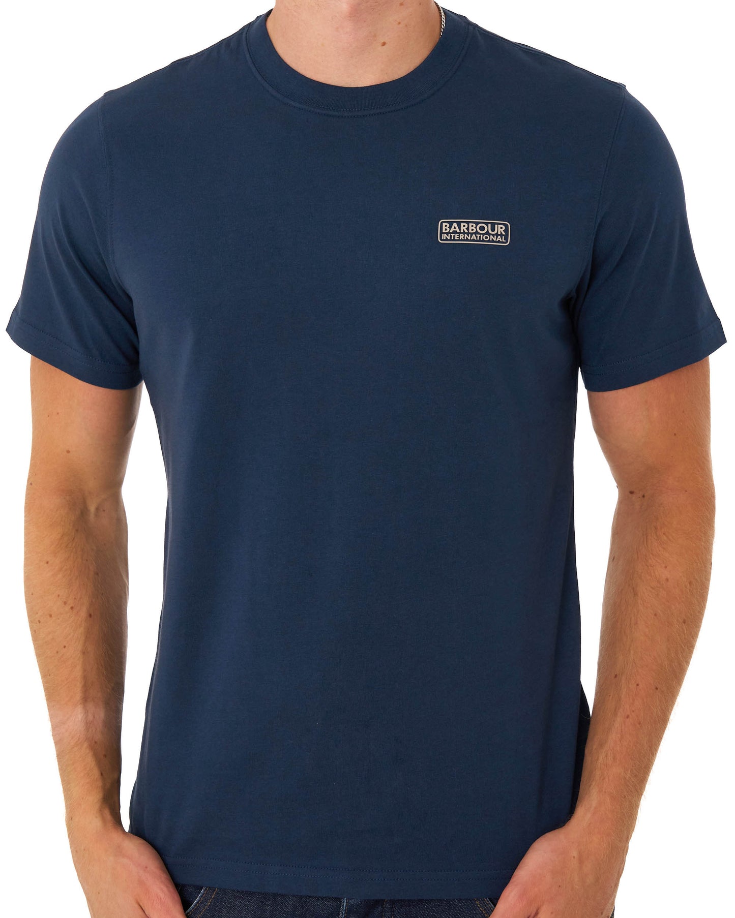 Barbour International Small Logo T Shirt Navy Blazer