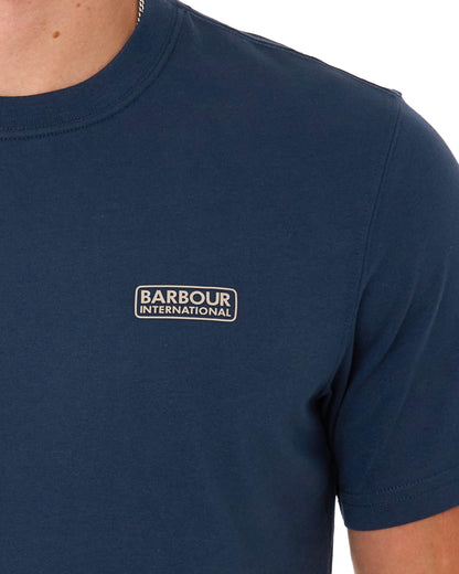 Barbour International Small Logo T Shirt Navy Blazer