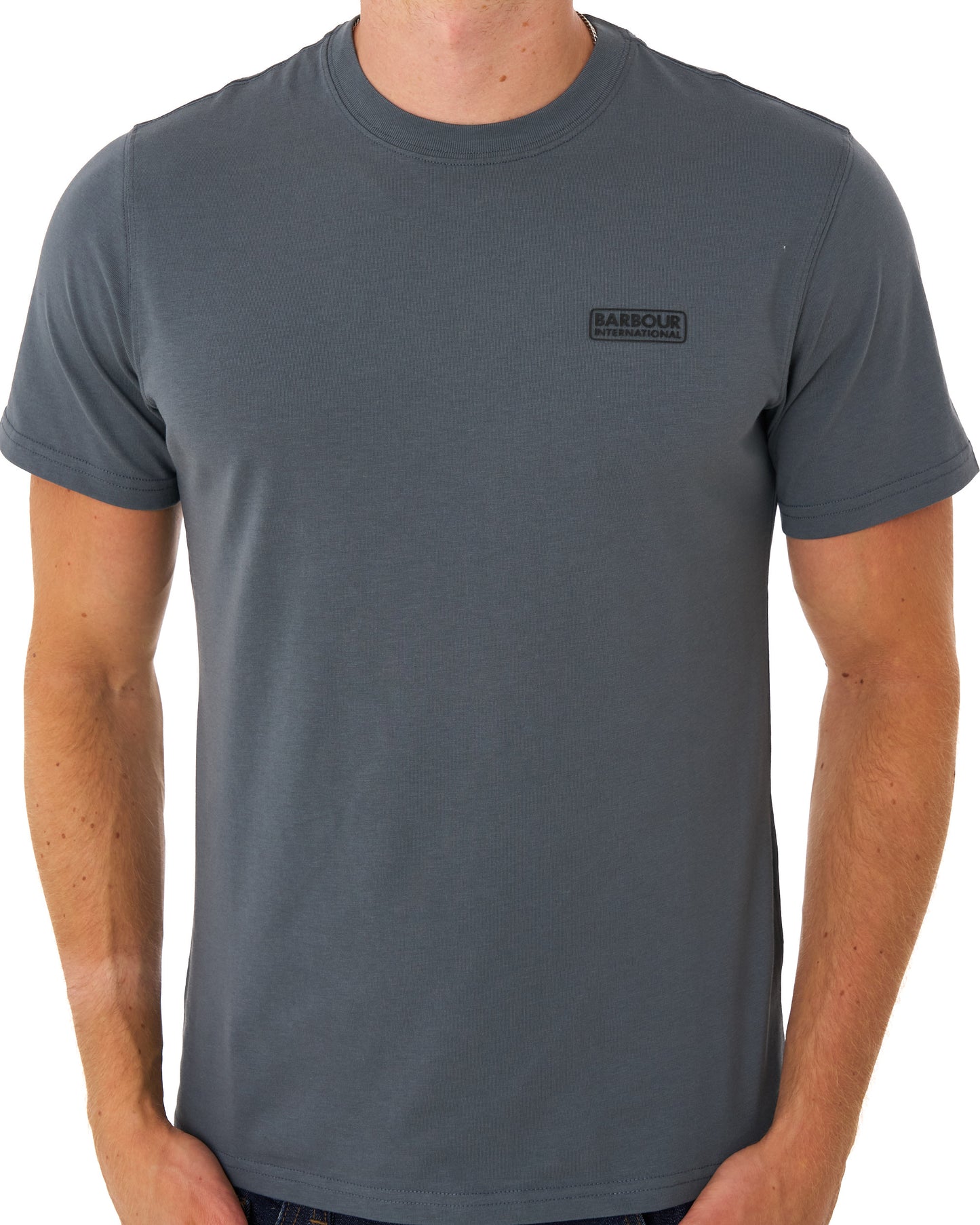 Barbour International Small Logo T Shirt Washed Charcoal