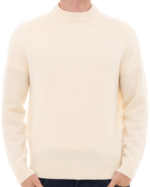 Barbour Newton Crew Knit Jumper Antique White