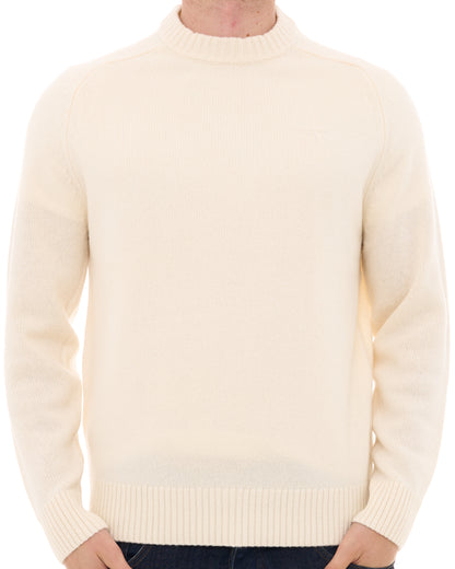 Barbour Newton Crew Knit Jumper Antique White
