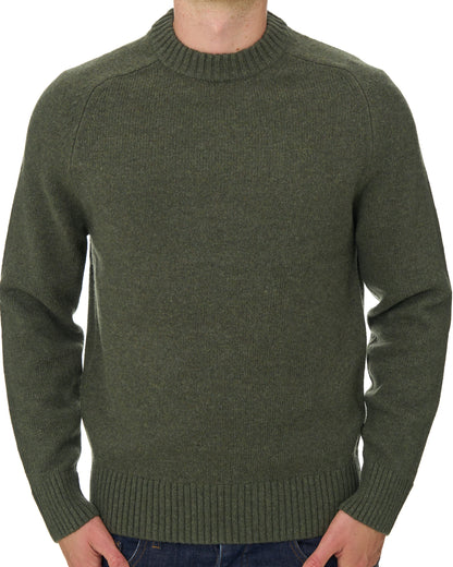Barbour Newton Crew Knit Jumper Mid Olive