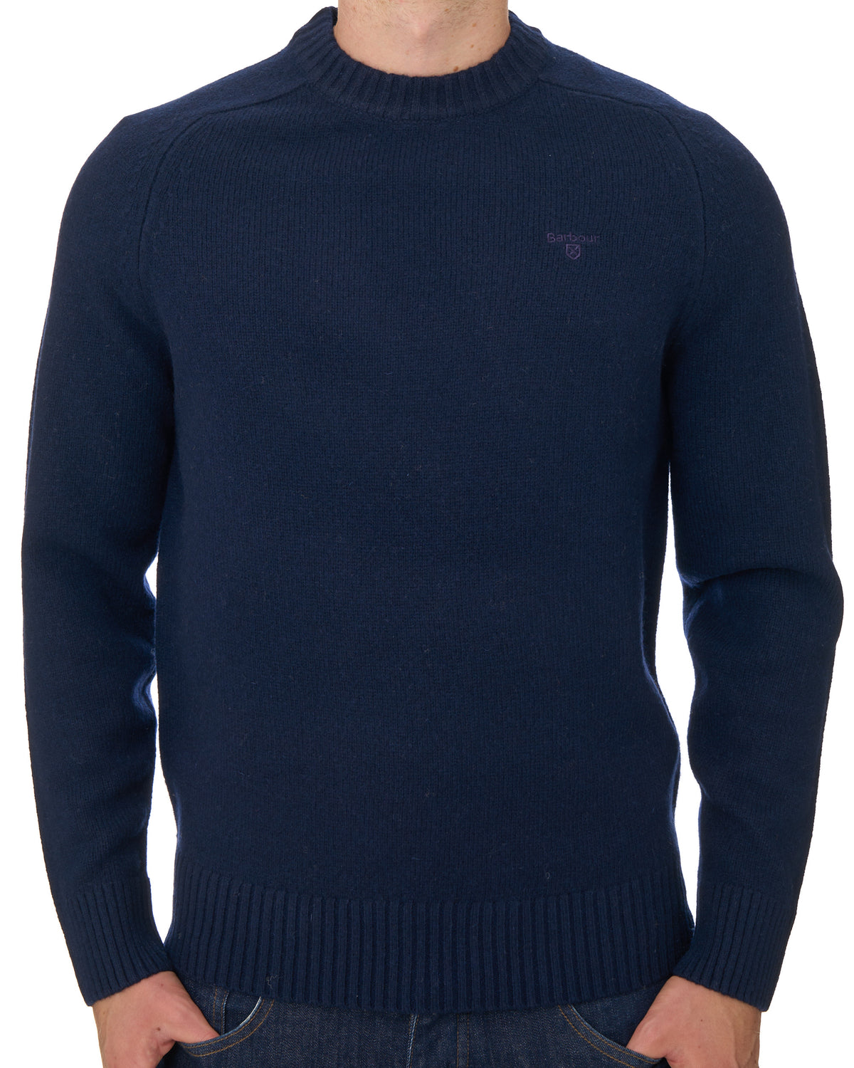 Barbour Newton Crew Knit Jumper Navy