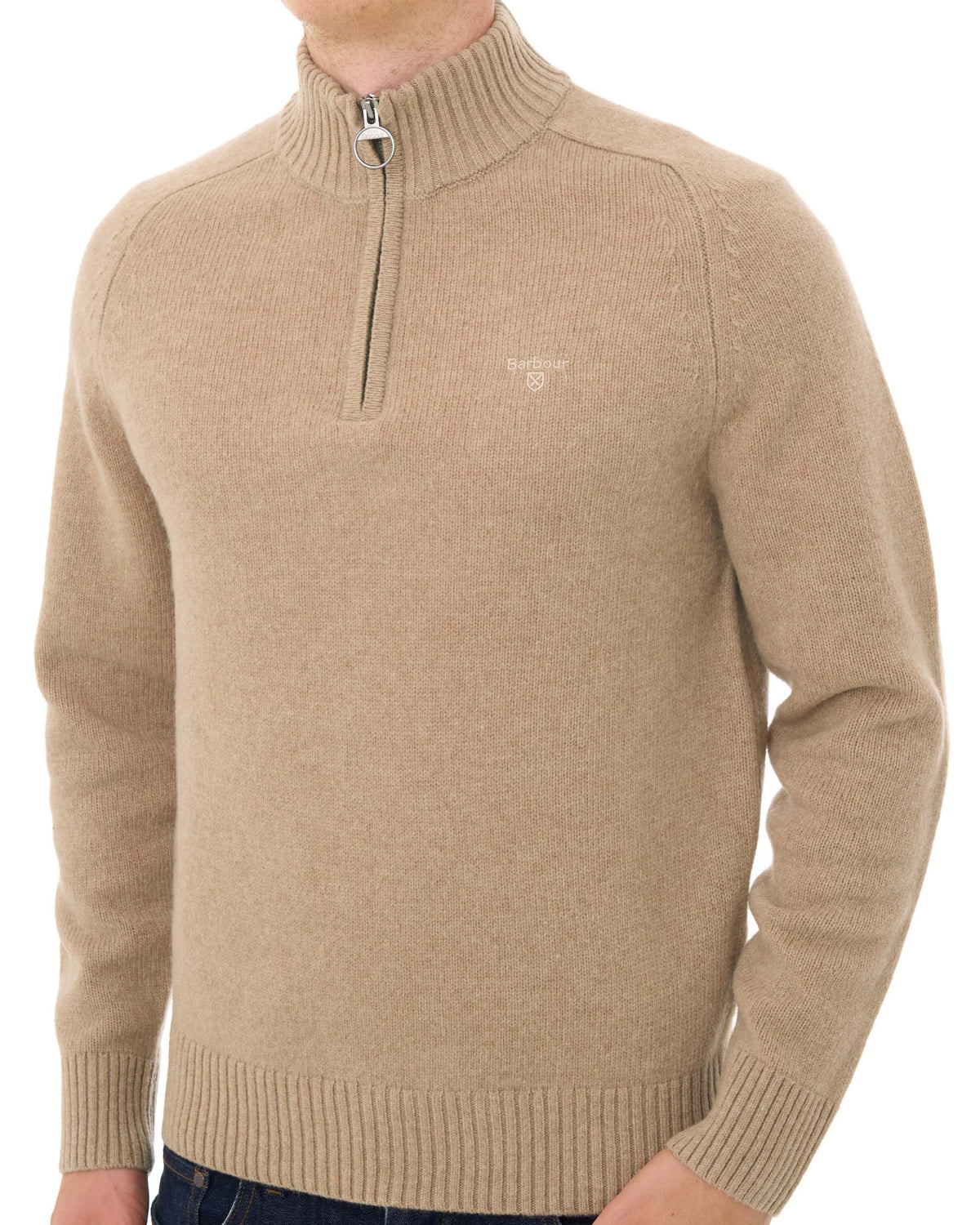 Barbour Newtown 1/2 Zip Knitted Jumper Washed Stone
