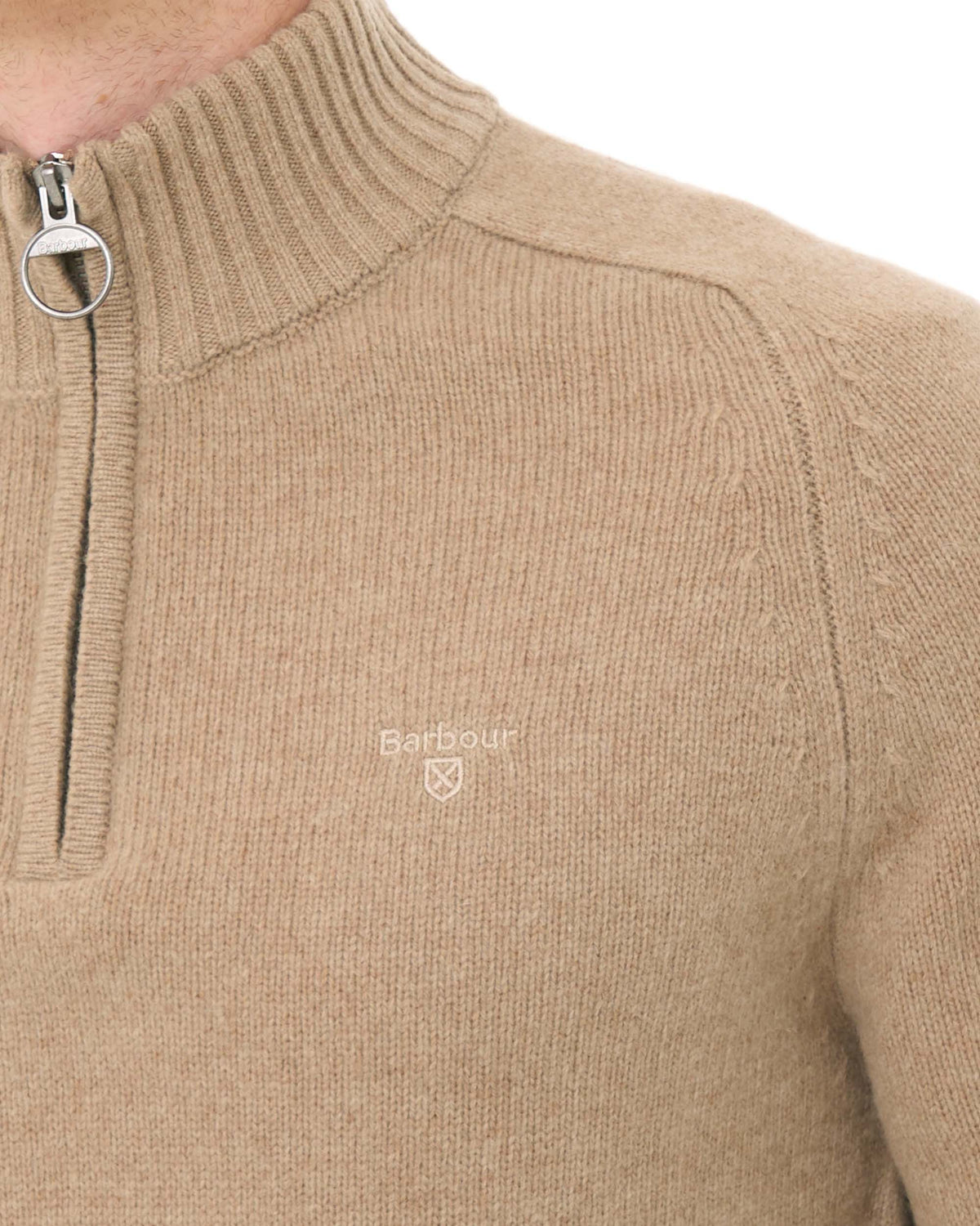 Barbour Newtown 1/2 Zip Knitted Jumper Washed Stone