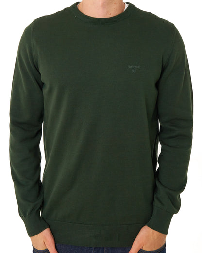Barbour Pima Cotton Crew Neck Jumper Sage