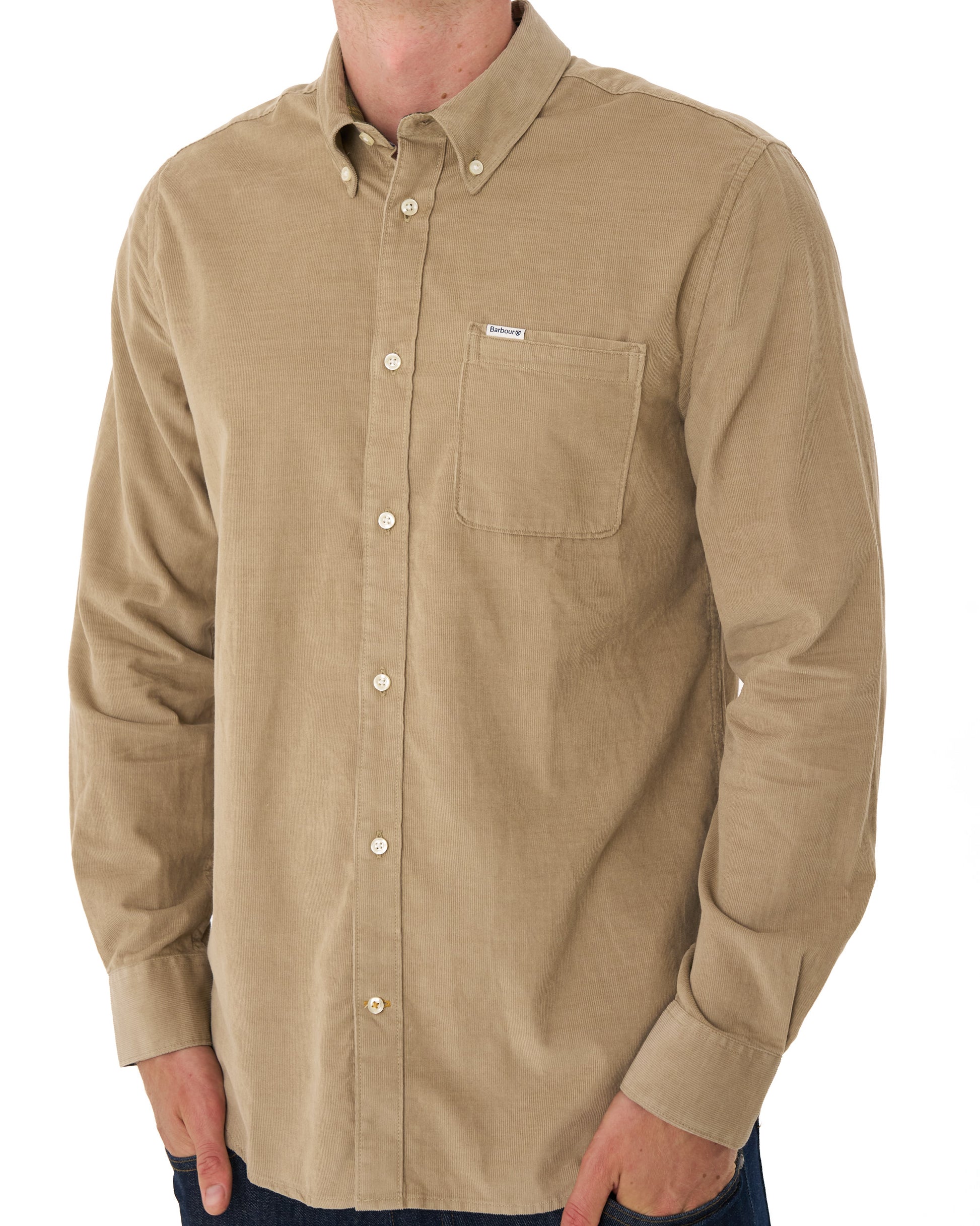 Barbour Ramsey Tailored Cord Shirt Washed Stone