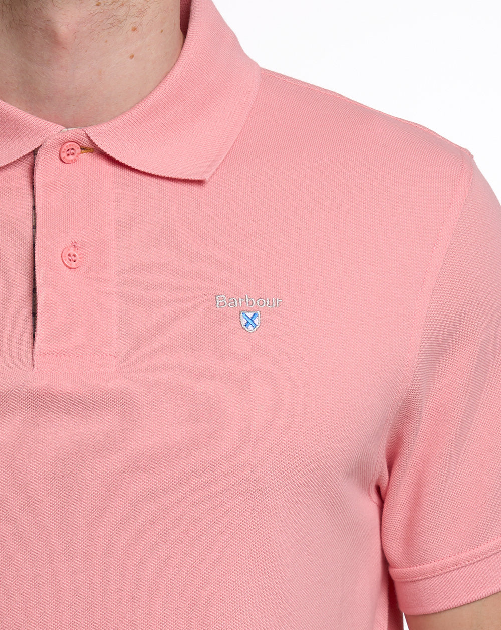 Barbour Tartan Pique Polo Mineral Pink