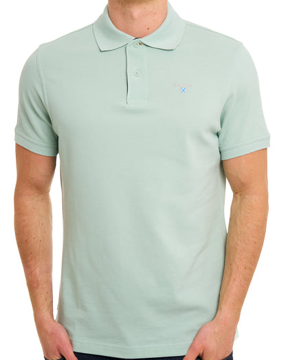 Barbour Tartan Pique Polo Mint Blue