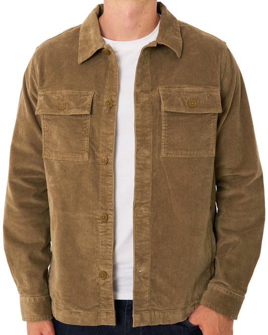 Barbour Barbour Tartan Trim Cord Overshirt Sandstone