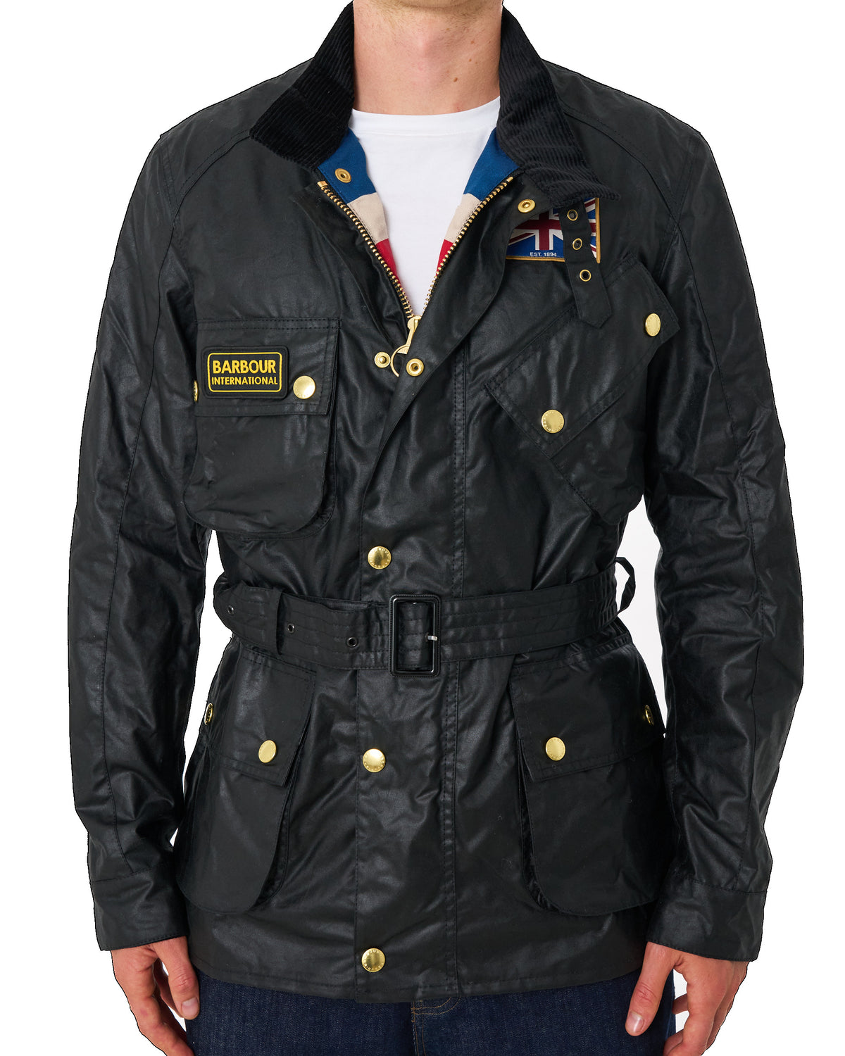 Barbour Union Jack Wax Jacket Black