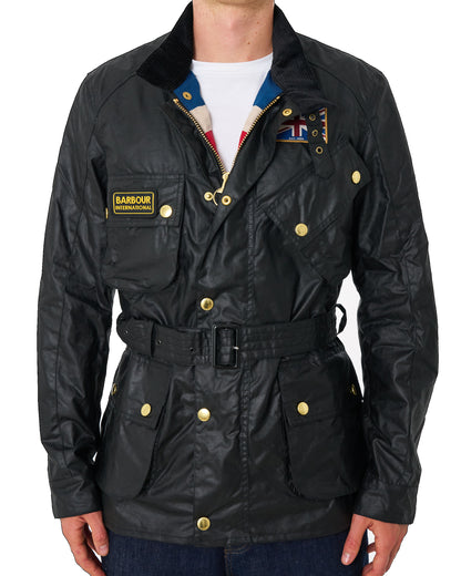 Barbour Union Jack Wax Jacket Black