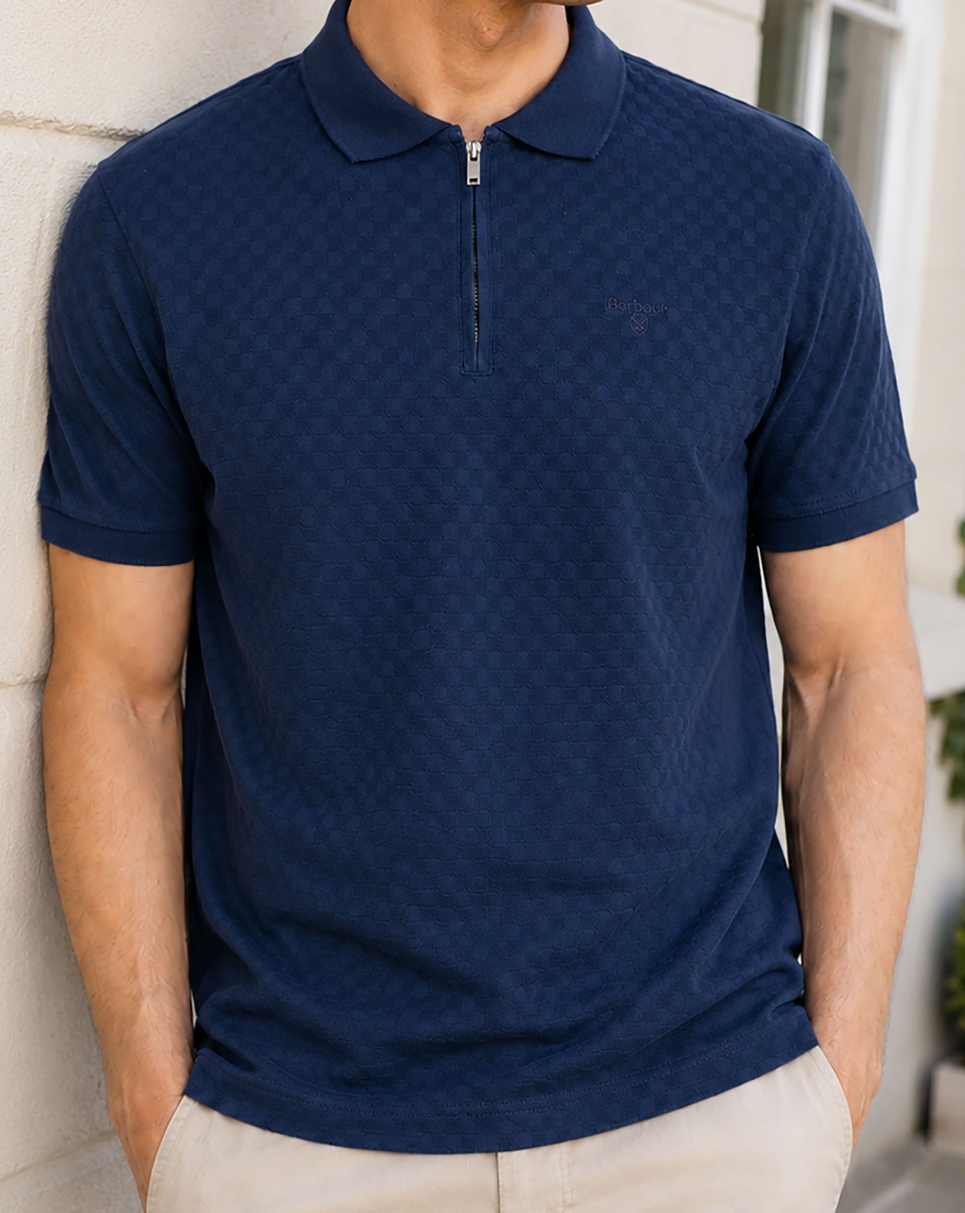 Barbour Hockham Tailored Polo Navy