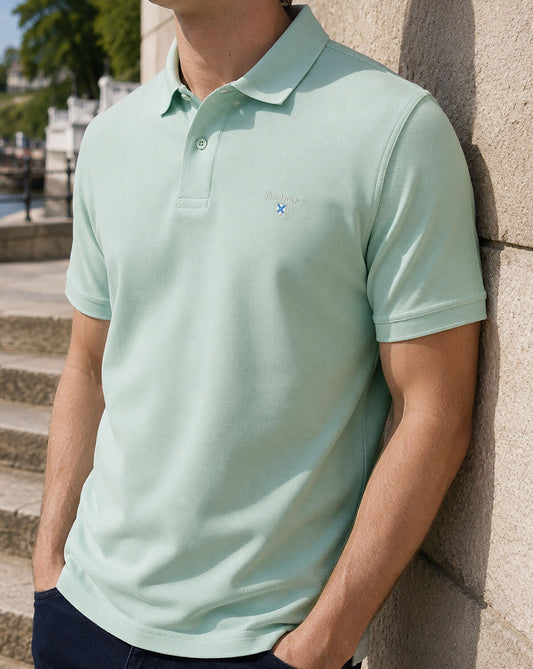 Barbour Barbour Tartan Pique Polo Mint Blue