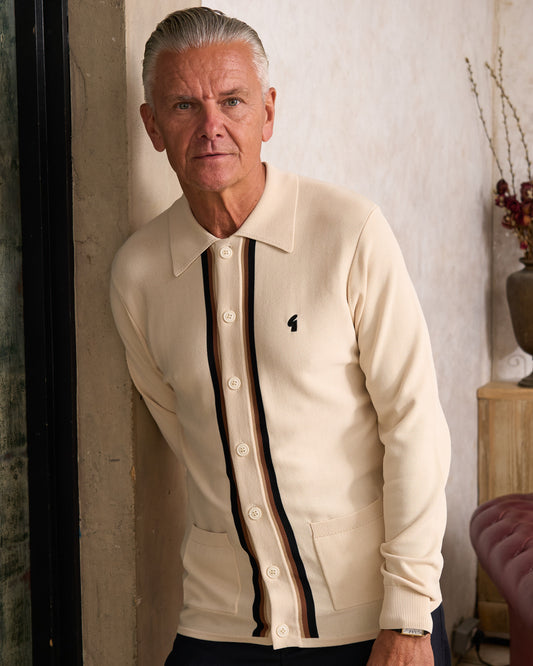 Gabicci Vintage Gabicci Vintage Bromley Archive Knitted Polo Cream
