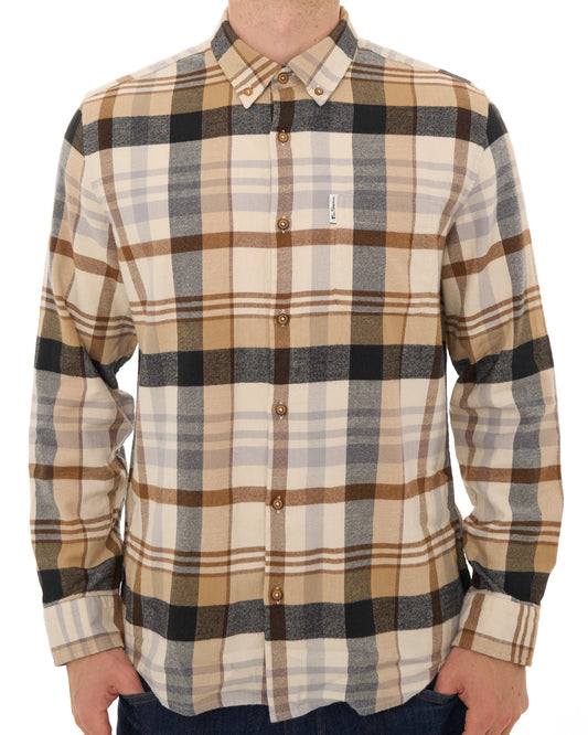 Ben Sherman Ben Sherman Brushed Check Shirt Ecru