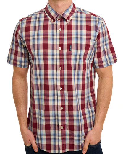 Ben Sherman Classic Check SS Shirt Burgundy