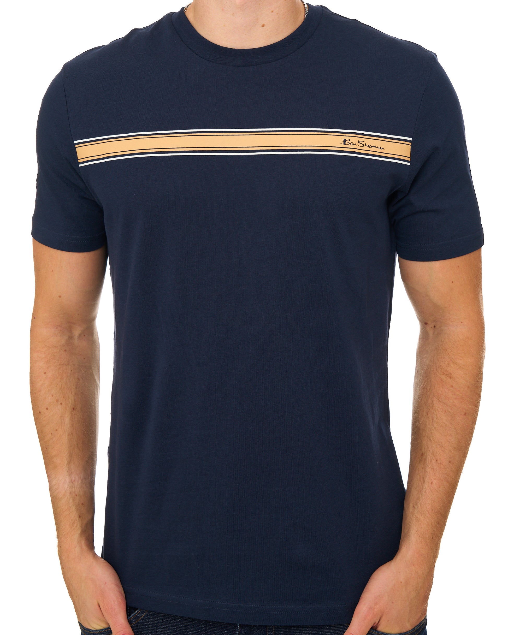 Ben Sherman Core Stripe T Shirt Dark Navy