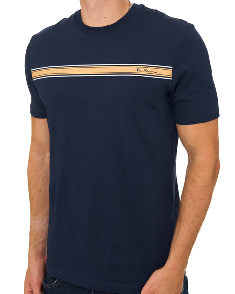 Ben Sherman Core Stripe T Shirt Dark Navy
