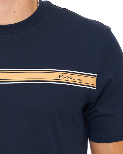 Ben Sherman Core Stripe T Shirt Dark Navy