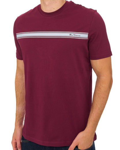 Ben Sherman Core Stripe T Shirt Maroon