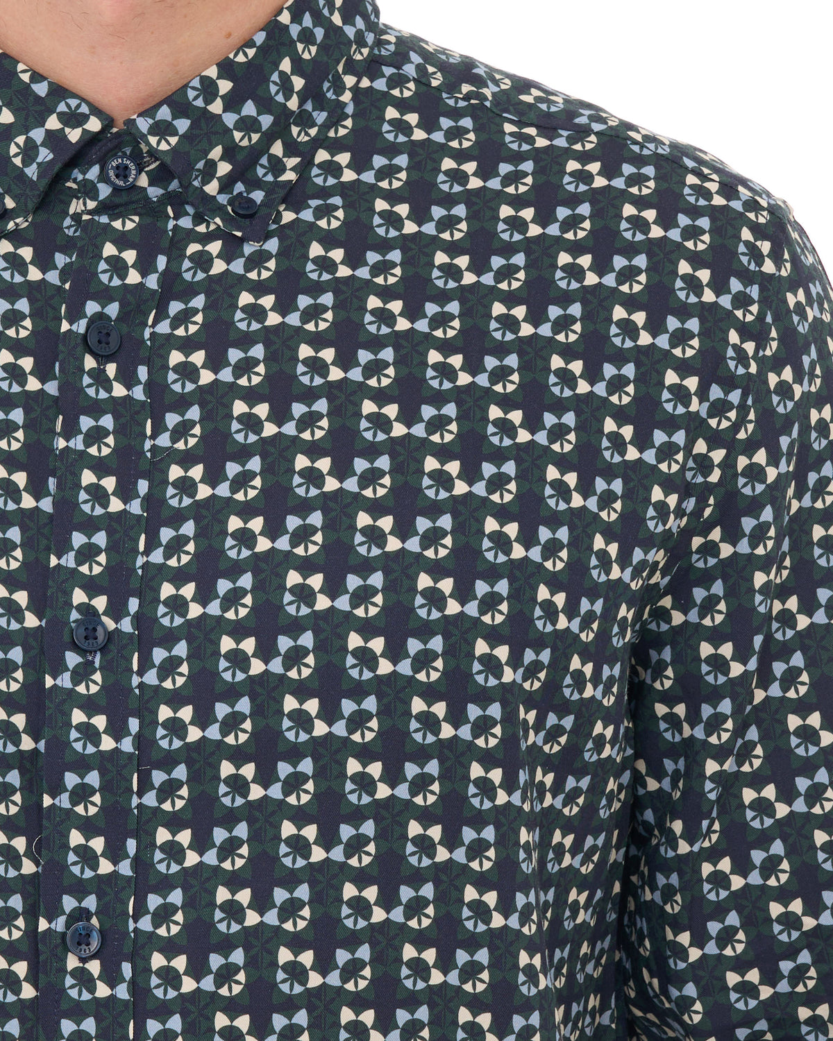 Ben Sherman Foulard Print Shirt Lotus Green