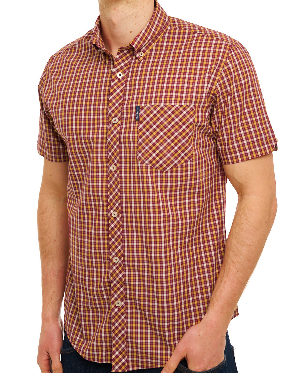 Ben Sherman Signature House Check SS Shirt Cherry