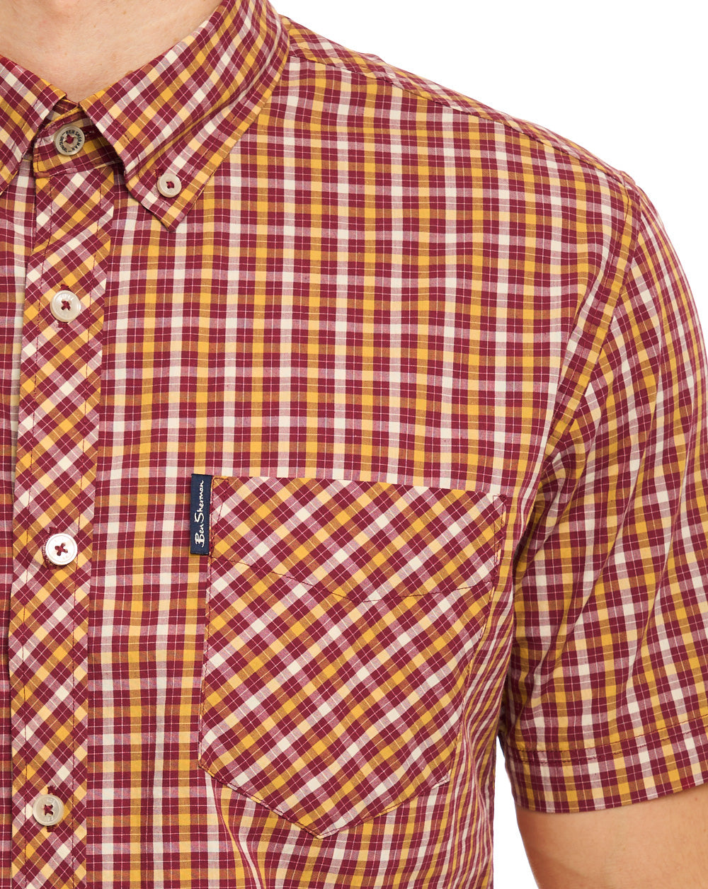 Ben Sherman Signature House Check SS Shirt Cherry