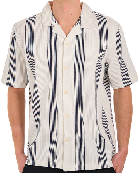 Ben Sherman TEXTURED CANDY STRIPE SHIRT Snow White