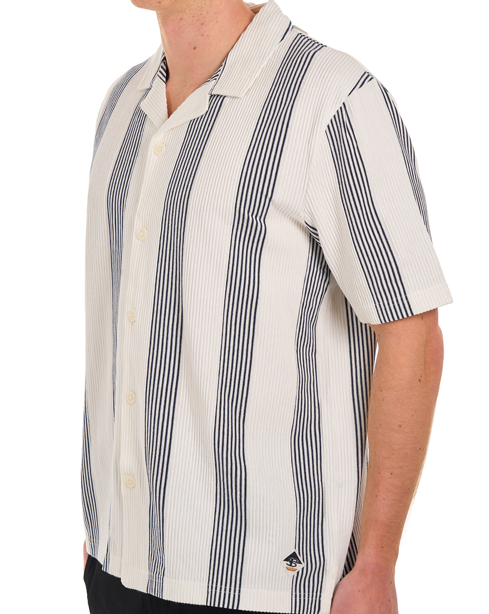 Ben Sherman TEXTURED CANDY STRIPE SHIRT Snow White