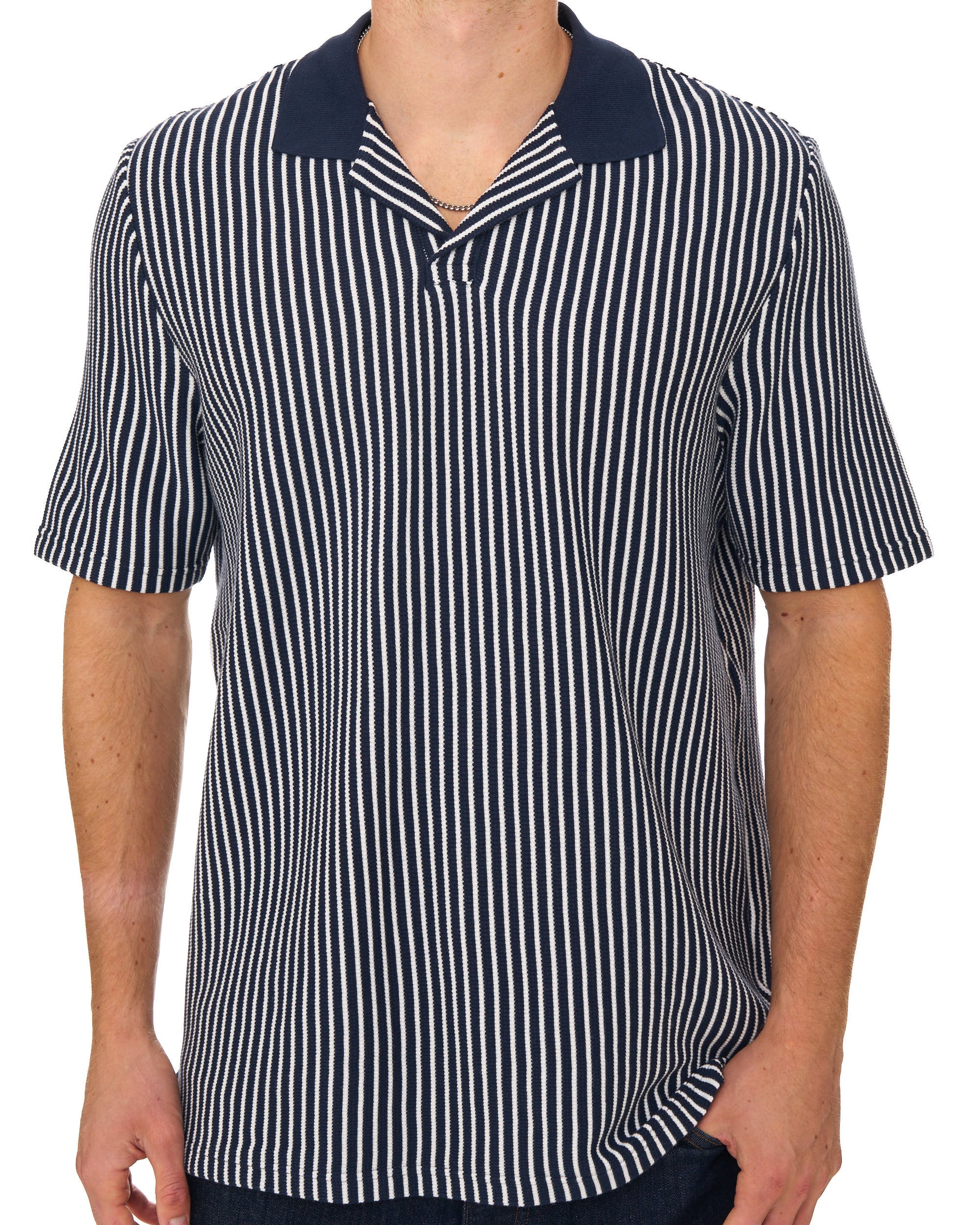 Ben Sherman Vertical Stripe Polo Navy