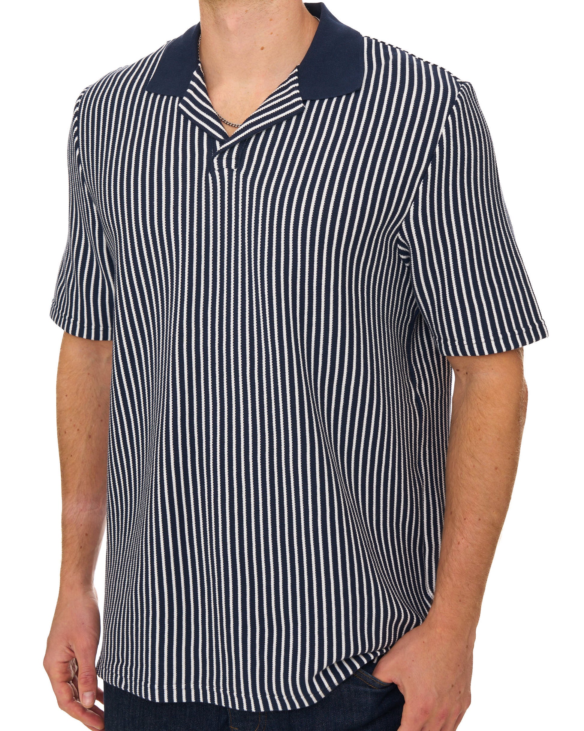 Ben Sherman Vertical Stripe Polo Navy