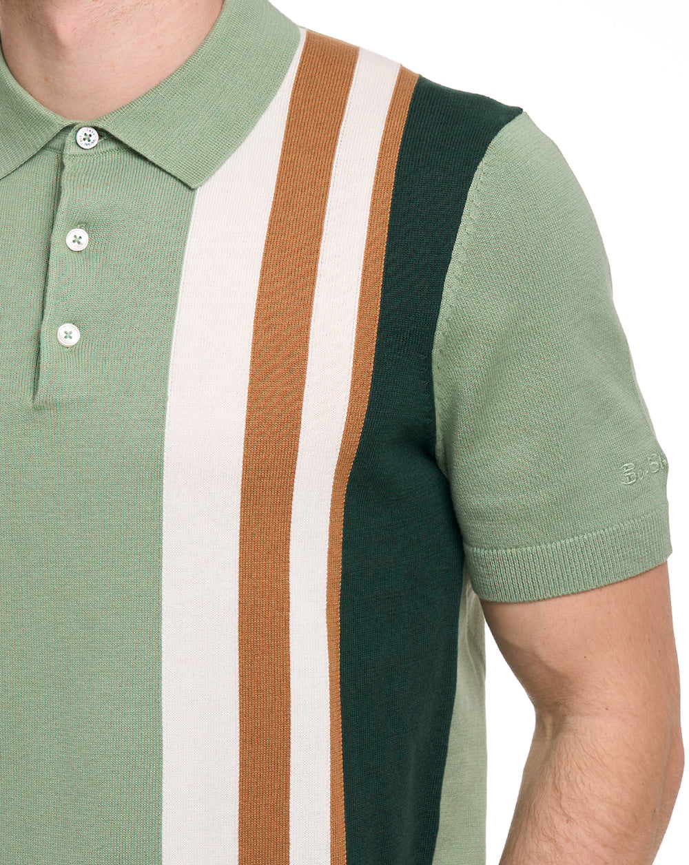 Ben Sherman Vertical Stripe Polo Ivory