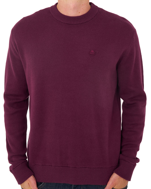 Benetton Benetton Crew Knit Jumper Plum Tonal