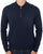 Benetton Fine Knit Zip LS Polo Dark Navy