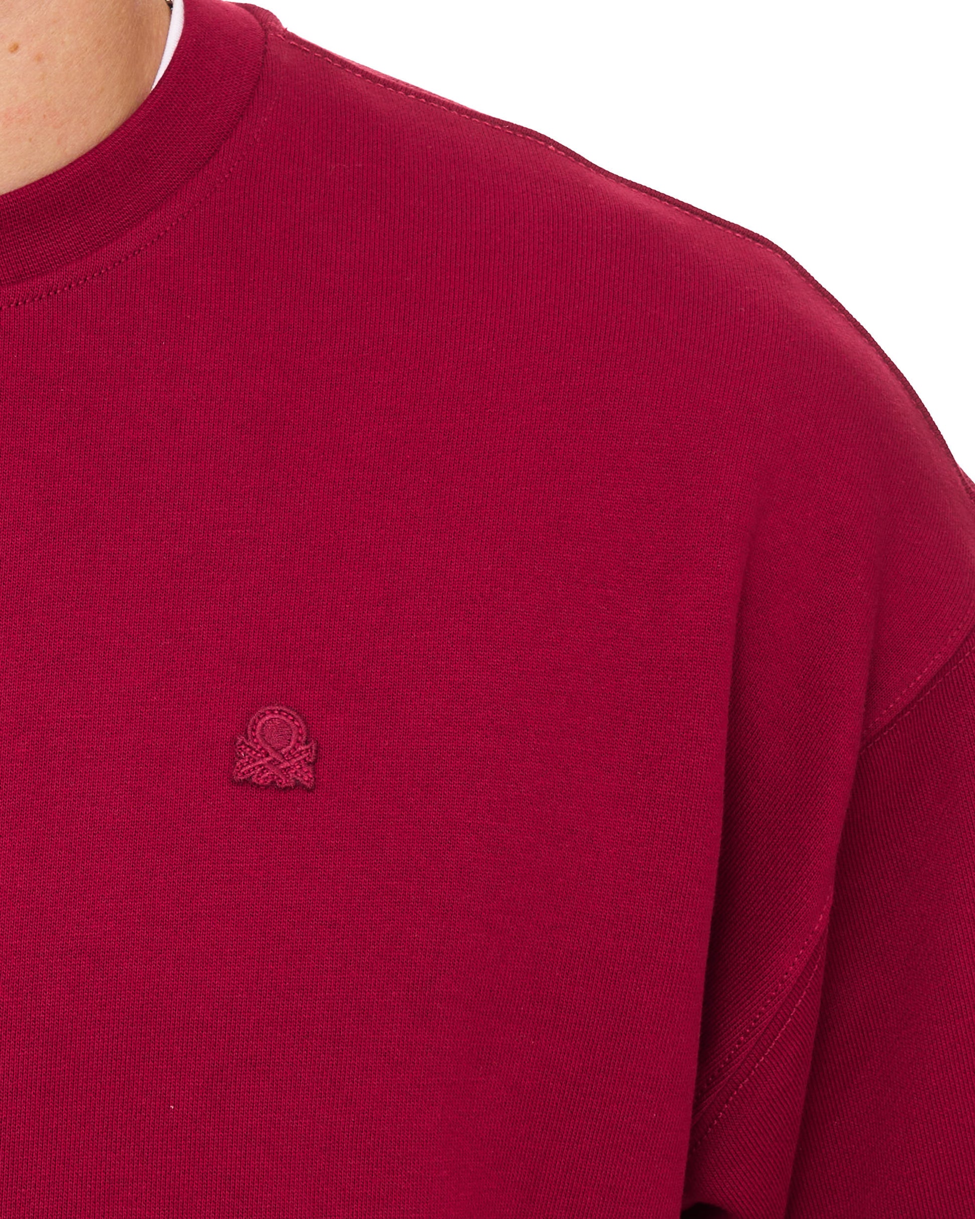 Benetton Logo Sweatshirt Tonal Burgundy
