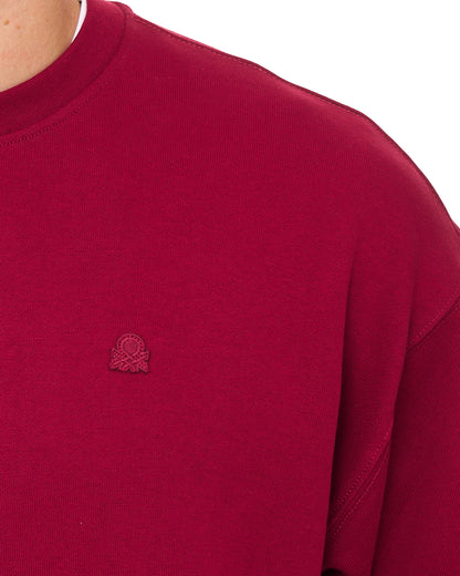Benetton Logo Sweatshirt Tonal Burgundy
