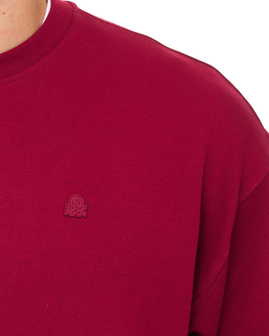 Benetton Benetton Logo Sweatshirt Tonal Burgundy