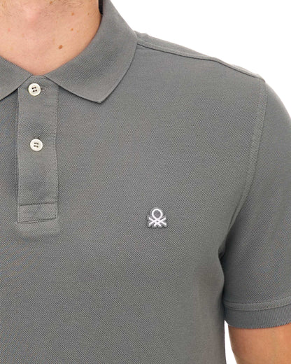 Benetton Maglia Polo Shirt Grey