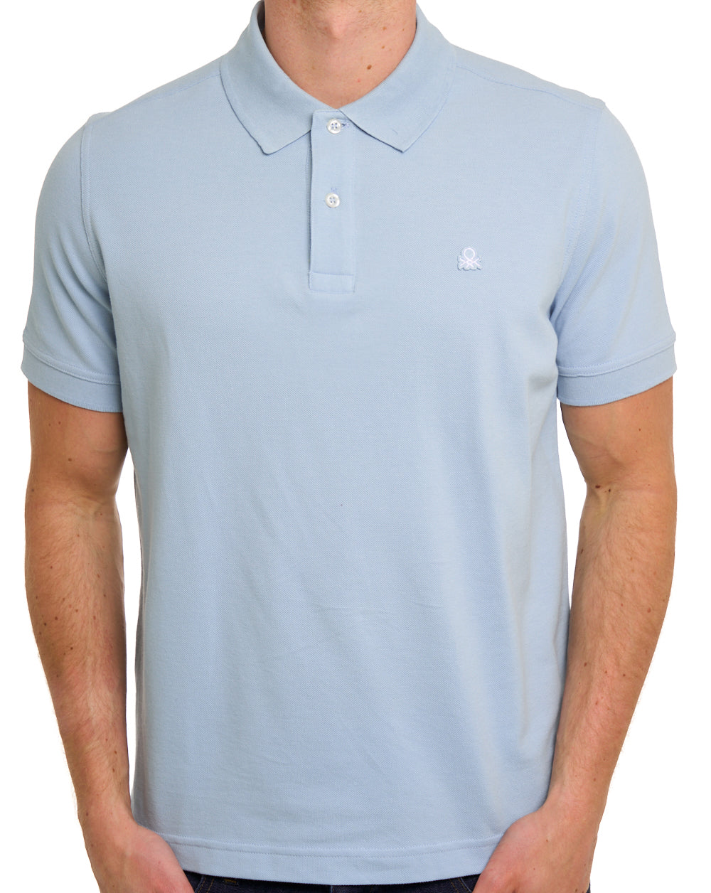 Benetton Polo Shirt Light Blue-Grey