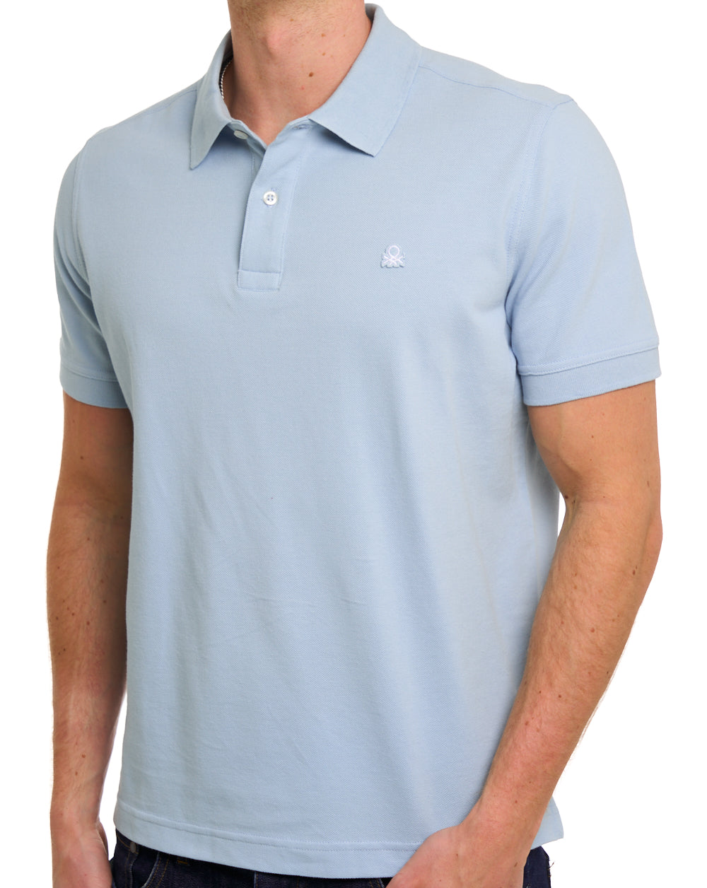 Benetton Polo Shirt Light Blue-Grey