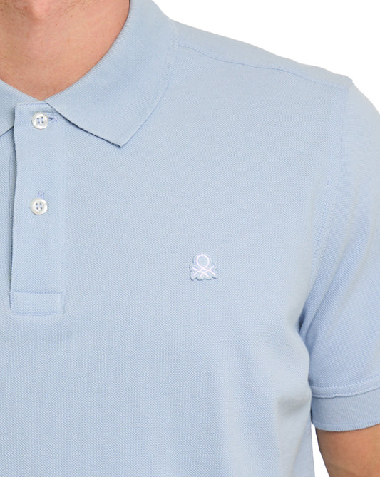 Benetton Benetton Polo Shirt Light Blue-Grey