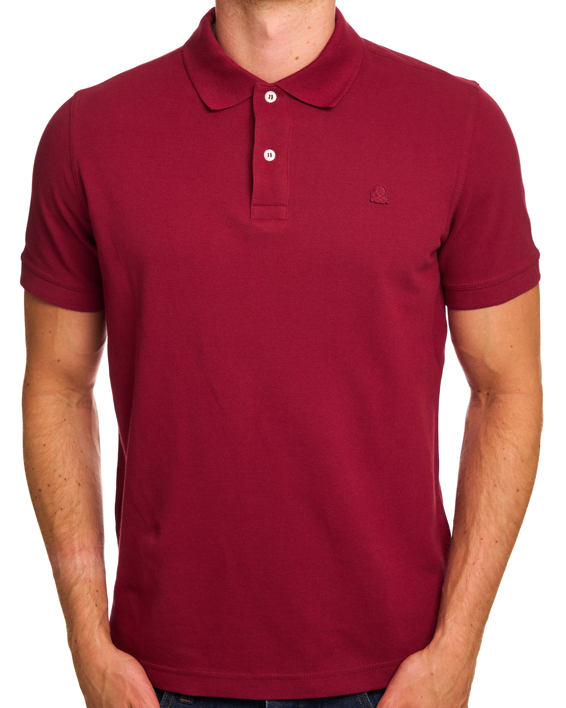 Benetton Polo Shirt Tonal Burgundy