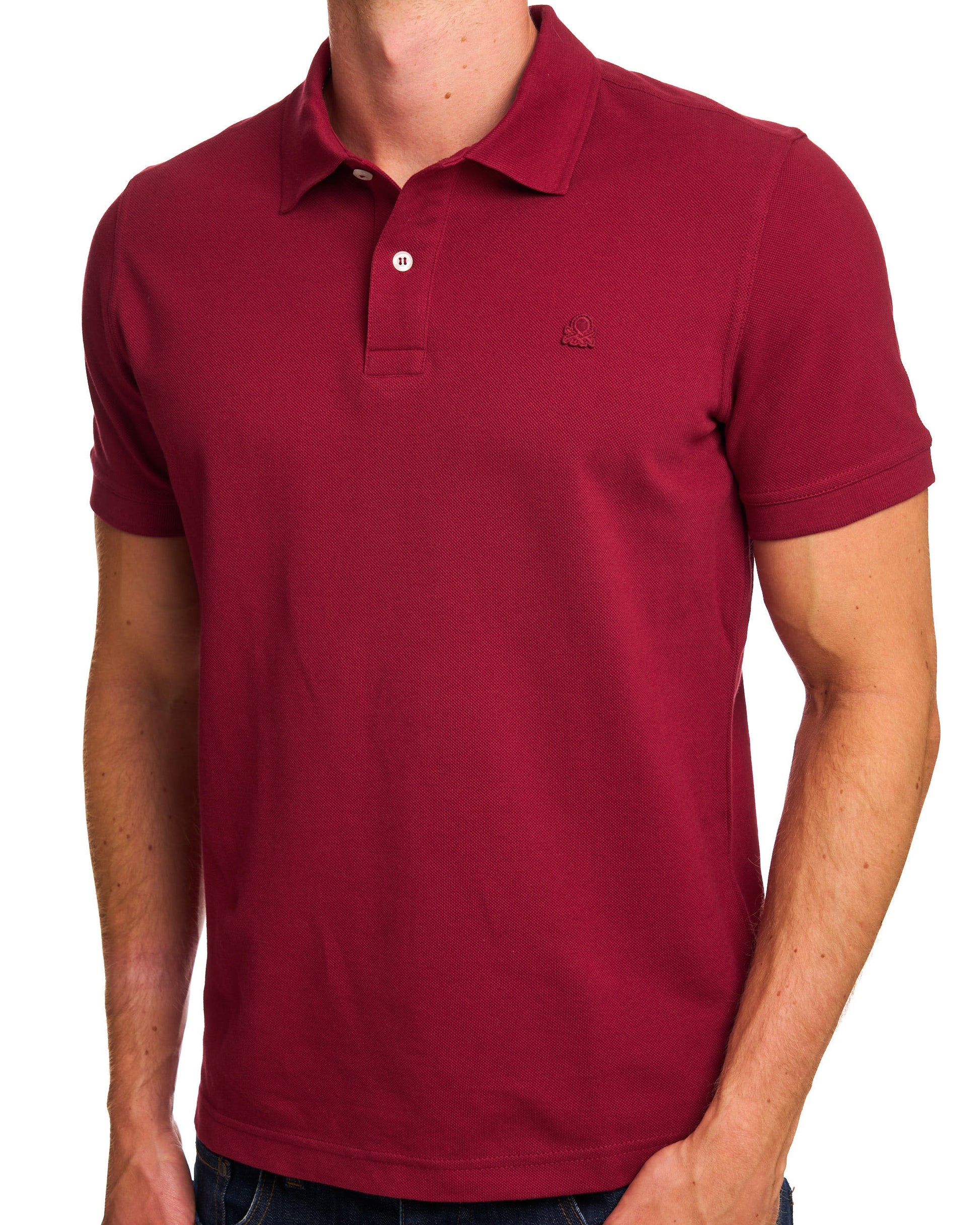 Benetton Polo Shirt Tonal Burgundy